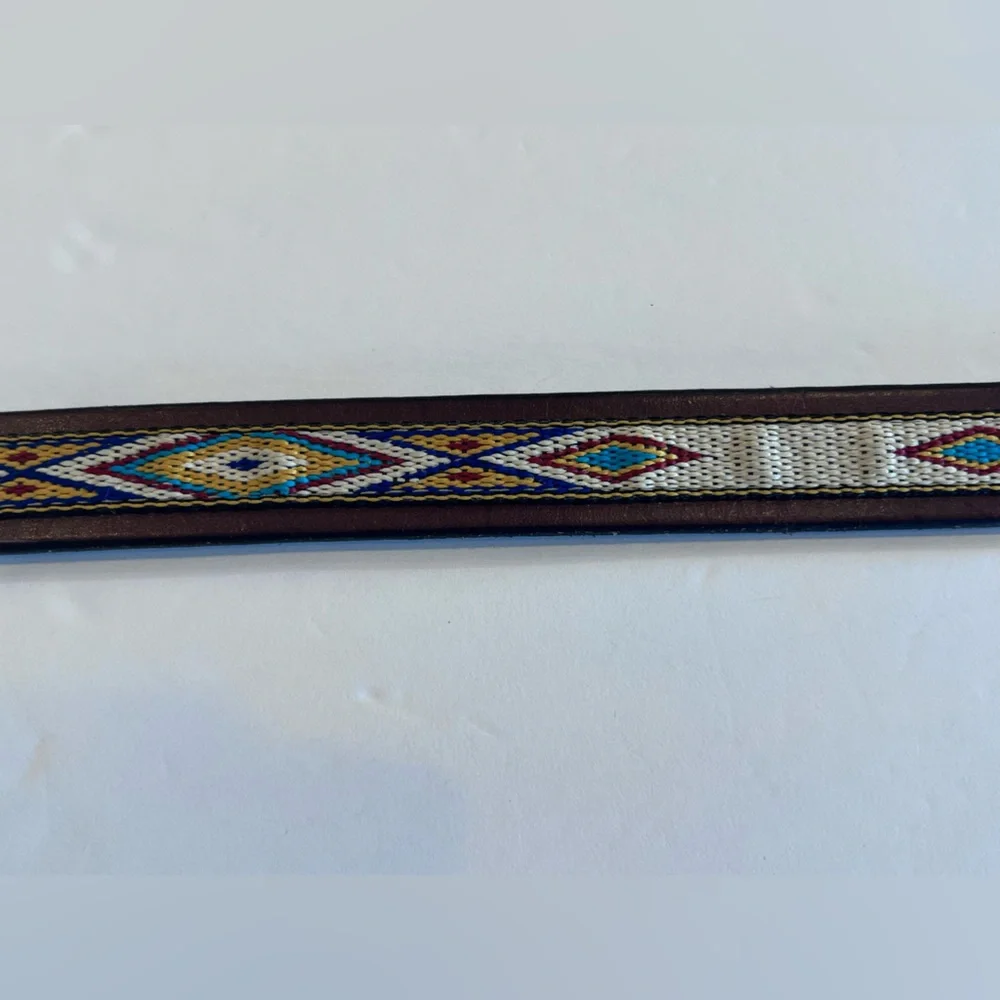Southwestern Distressed from Age Brown Leather Belt Sz 32